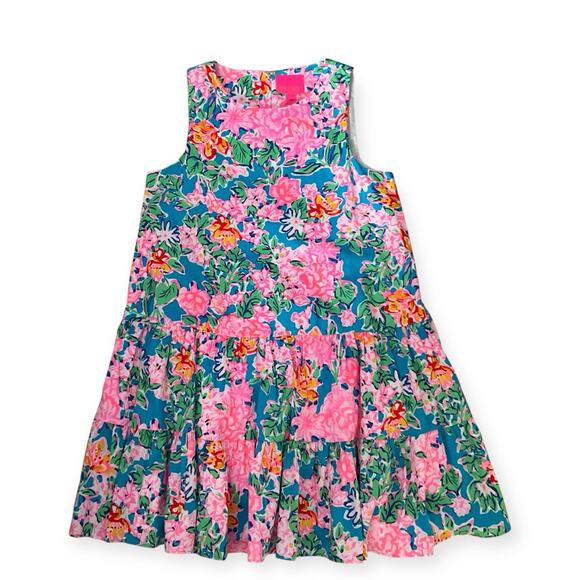 LILLY PULITZER NWT Pink Floral Sun Dress Medium Colorful Beach Resort Vacation - Picture 13 of 16